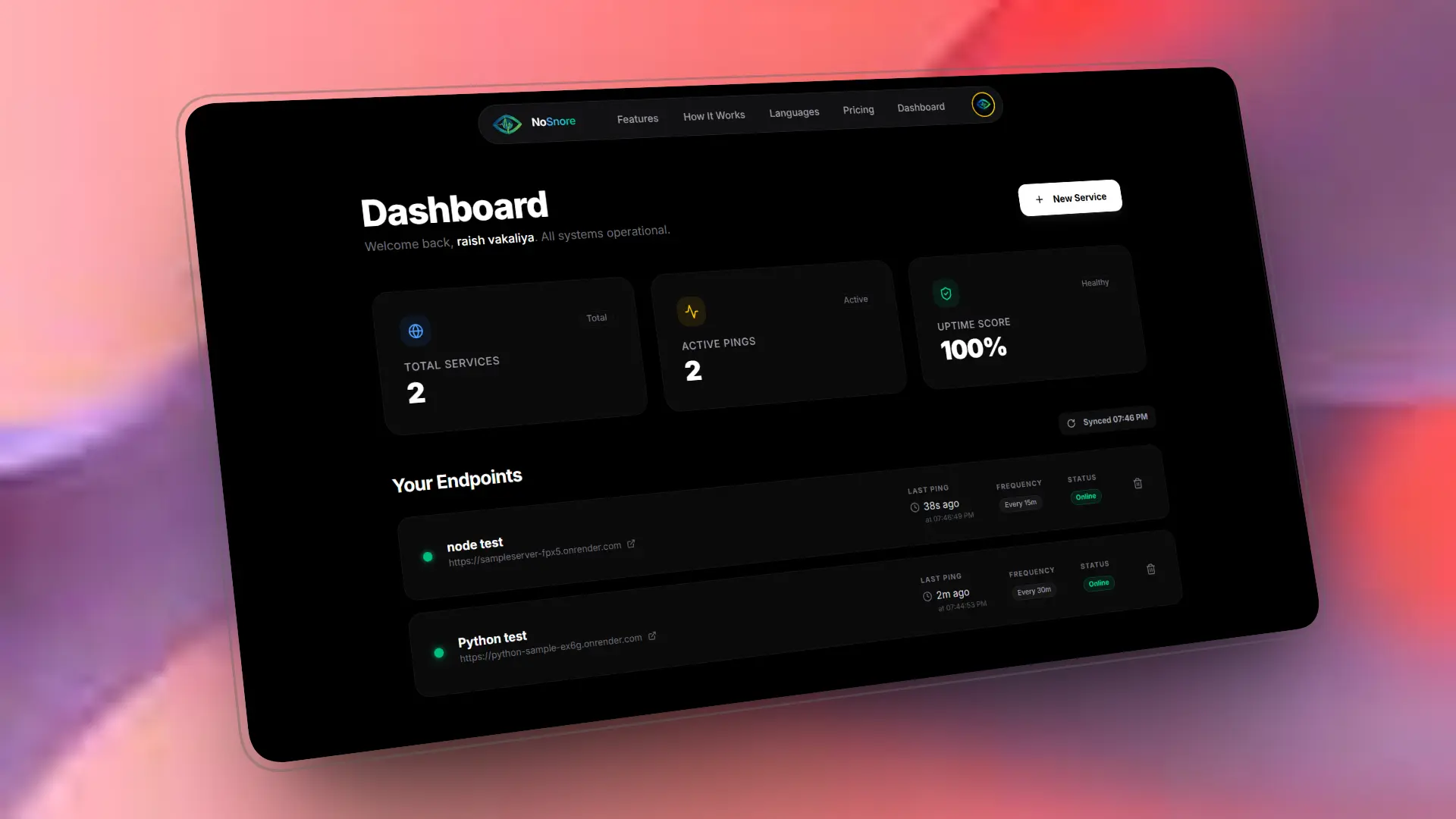 NoSnore project screenshot