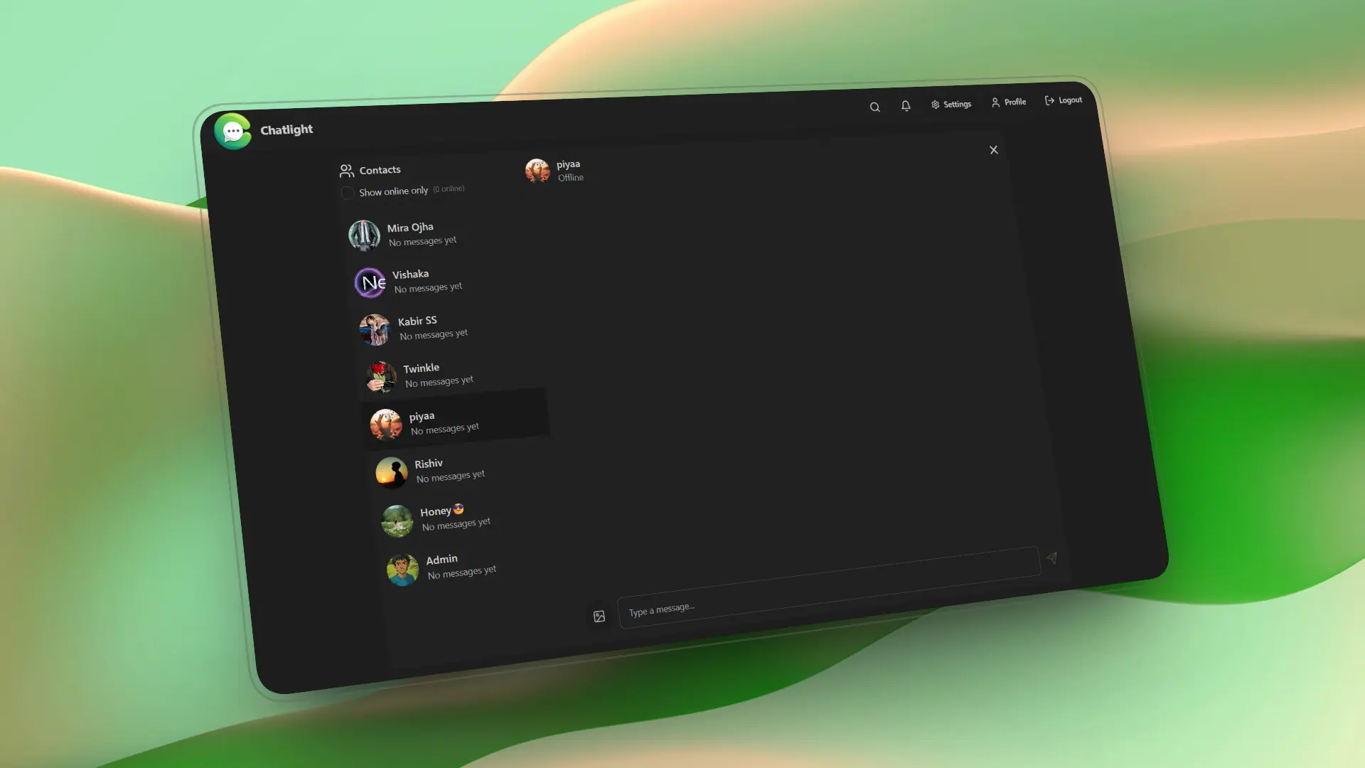 Chatlight project screenshot