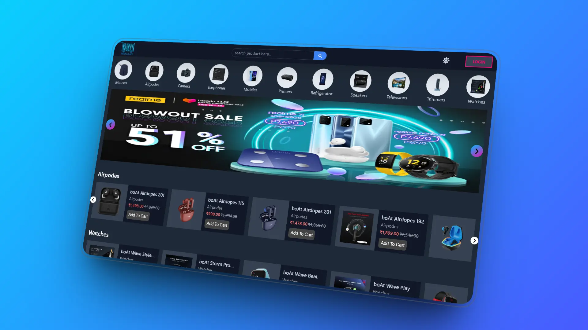 NoPayCart project screenshot